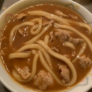 前の日残ったカレーで、カレーうどん